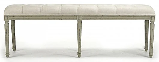 Zentique Louis Tufted Bench in Faux Olive Green CFH034-3 432 A003
