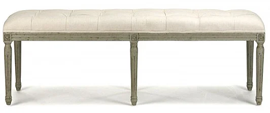 Zentique Louis Tufted Bench in Faux Olive Green CFH034-3 432 C020