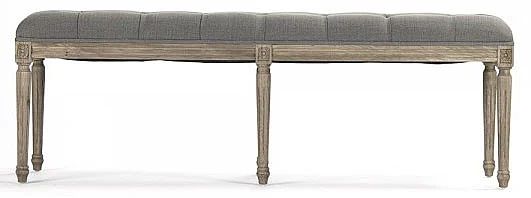 Zentique Louis Tufted Bench in Natural Oak CFH034-3-Z E255 A084