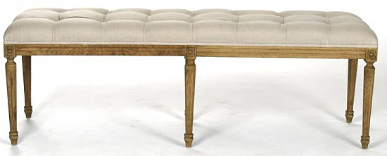 Zentique Louis Tufted Bench in Natural Oak CFH034-3 E255 A003