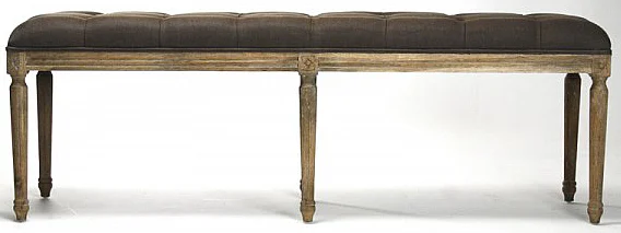 Zentique Louis Tufted Bench in Limed Grey Oak CFH034-3 E272 A008