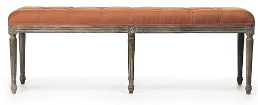 Zentique Louis Tufted Bench in Orange CFH034-3 E272 S