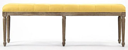 Zentique Louis Tufted Bench in Yellow CFH034-3 E272 J