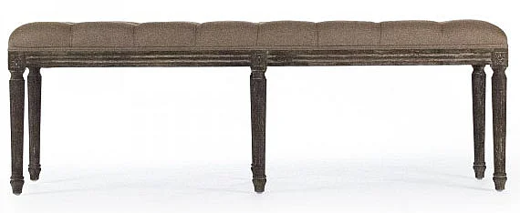 Zentique Louis Tufted Bench in Limed Charcoal Oak CFH034-3 E271 A006