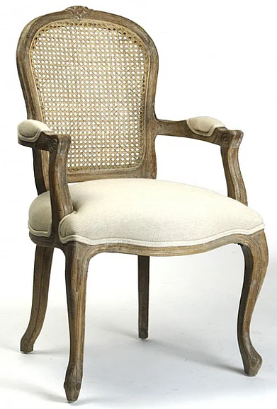 Zentique Lyon Cane Back Arm Chair in Limed Grey Oak (Set of 2) CFH122 Cane E272 H013