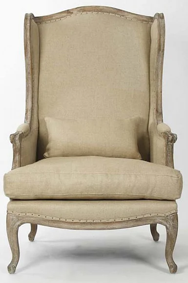 Zentique Leon Wingback Chair in Limed Grey Oak (Set of 2) CFH186 E272 H009