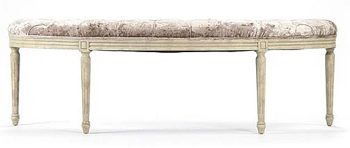 Zentique Louis Curve Bench in Cream W3 CFH208 309 A