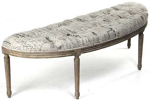 Zentique Louis Curved Bench CFH208 E272 A003 Pattern #41