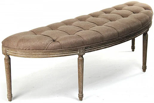 Zentique Louis Curved Bench in Brown CFH208 E272 A006