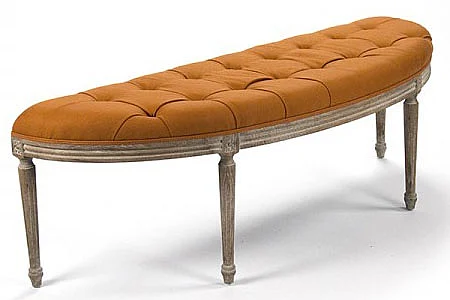 Zentique Louis Curve Bench in Dark Orange W3 CFH208 E272 S