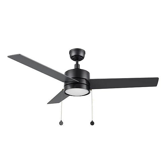 Carro Home Ascott 52" Ceiling Fan w/ Pull Chain in Black/Black CFP523E5-L12-B2-1