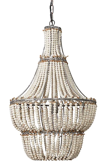Lifestyle by JY Blanca Wood Beaded 1-Light Chandelier