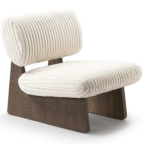 Whiteline Modern Elena Armless Accent Chair in CH2029F-WHT