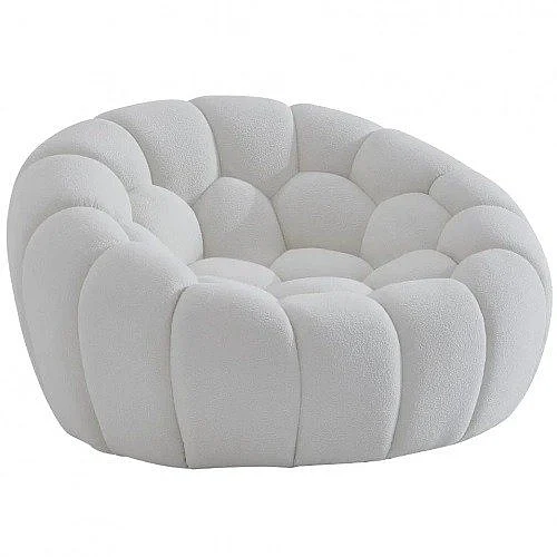 Whiteline Modern Nest Curved Armchair in CH2044F-WHT