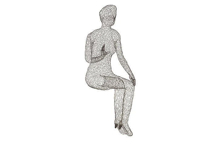 Phillips Collection Crazy Wire Cross-Legged Female in Black CH64909