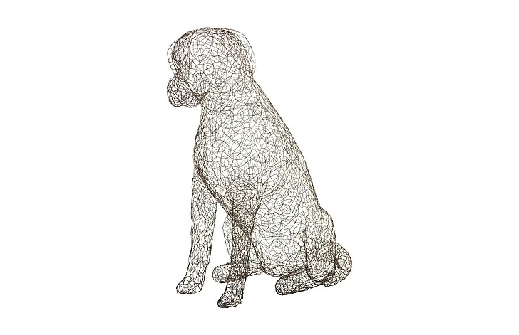 Phillips Collection Crazy Wire Retriever Sculpture in Black CH65682