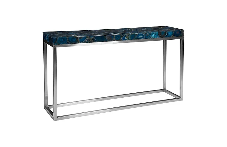 Phillips Collection Agate Console Table in Natural/Stainless Steel CH87919