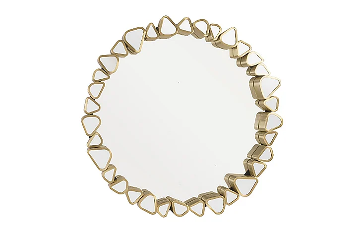 Phillips Pebble Round Mirror in Gold CH92434