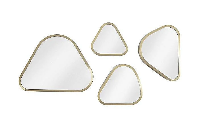 Phillips Collection Pebble Mirrors in Brushed Brass CH97807 (Set of 4)