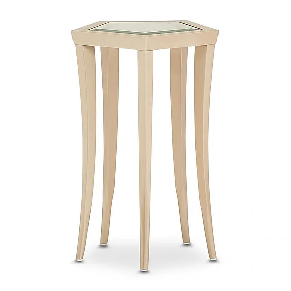 AICO La Rachelle Chairside Table in Medium Champagne 9034225-136