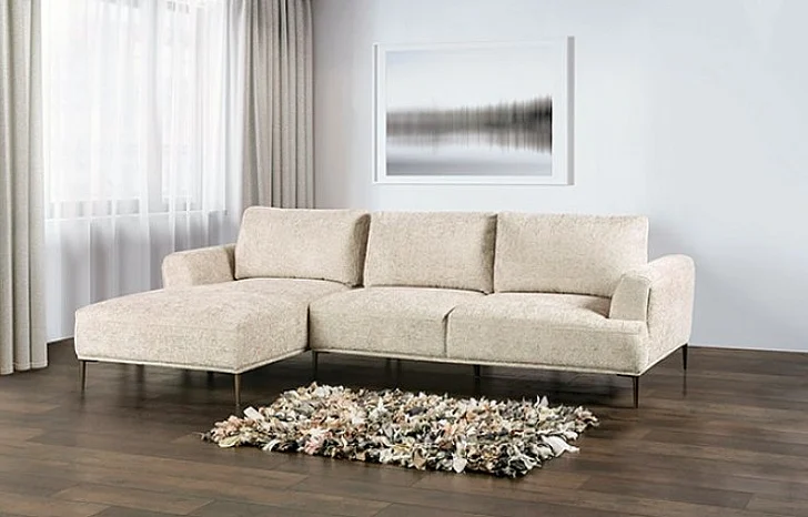 Furniture of America Gladbach Left Chaise in Light Brown FM63007LB-SECT-L