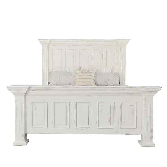 Split Nickel Chalet King Panel Bed Nero White | 4146