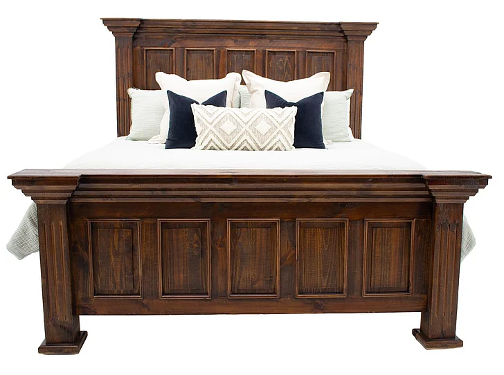 Split Nickel Chalet King Panel Bed Walnut 3721K | 41W6