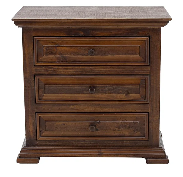 Split Nickel Chalet 3 Drawer Nightstand Walnut | 41W7