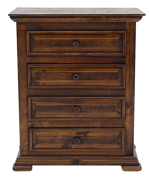 Split Nickel Chalet 4 Drawer Nightstand Walnut MIC3702NTST | 41W8