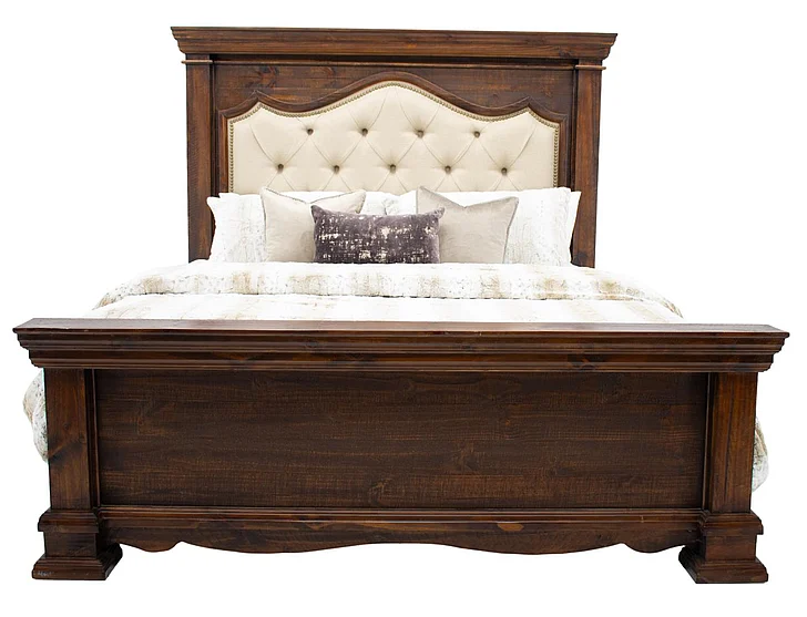 Split Nickel Chalet King Padded Bed Walnut | 41W6P