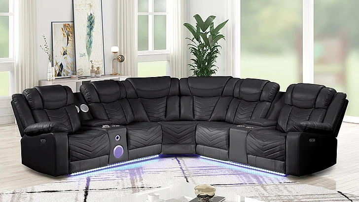 Galaxy Home Challenger Reversible Sectional Black 601955552097