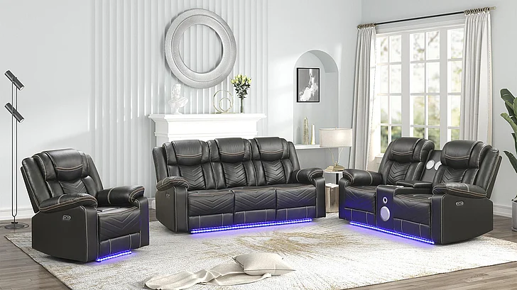 Galaxy Home Challenger 2pc Living Room Set in Gray