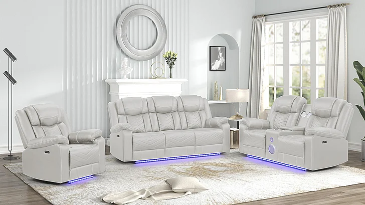 Galaxy Home Challenger 2pc Living Room Set in Ice