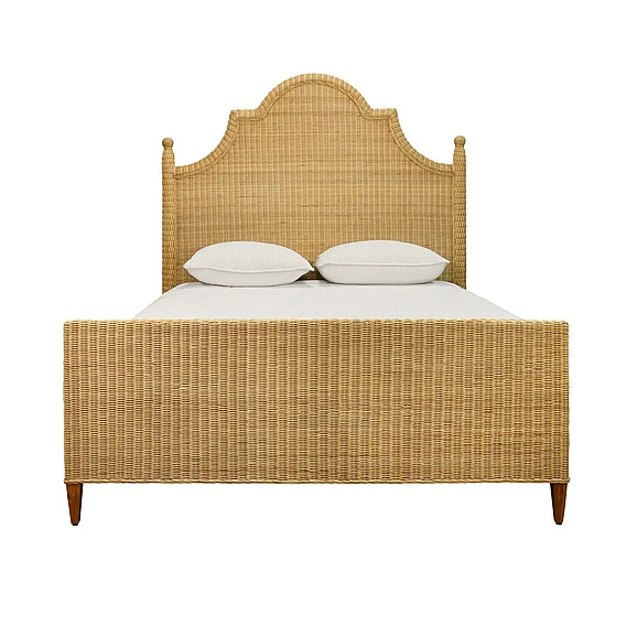 Worlds Away Bed Frame w/ Arched Headboard - Queen Size CHAMBERLAIN QUEEN