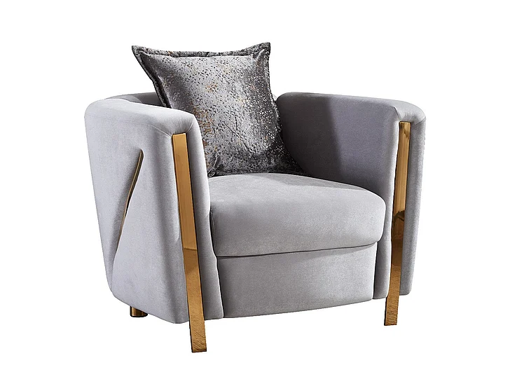 Galaxy Home Chanelle Chair in Gray 601955550758