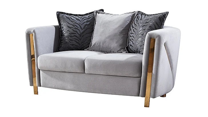 Galaxy Home Chanelle Loveseat in Gray 601955550741