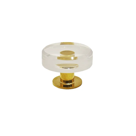 Worlds Away Chapman Round Acrylic and Brass Knob CHAPMAN BR
