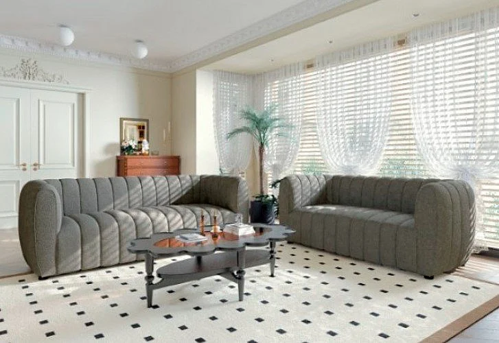 Furniture of America Aversa 2pc Living Room Set in Charcoal Gray