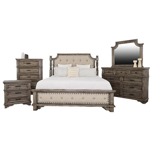 Split Nickel Charleston 2pc Padded Bedroom Set