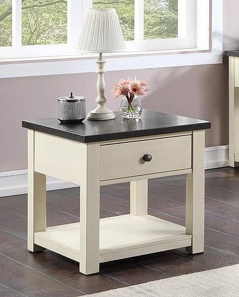 Urban Styles Chelsea End Table in Gray/White 1796