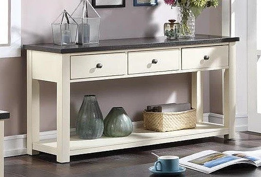 Urban Styles Chelsea Sofa Table in Gray/White 1797
