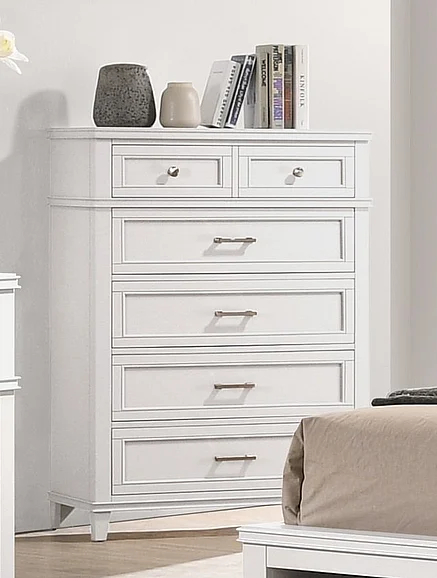 Emma Mason Signature Azure Living 5 Drawer Chest in White