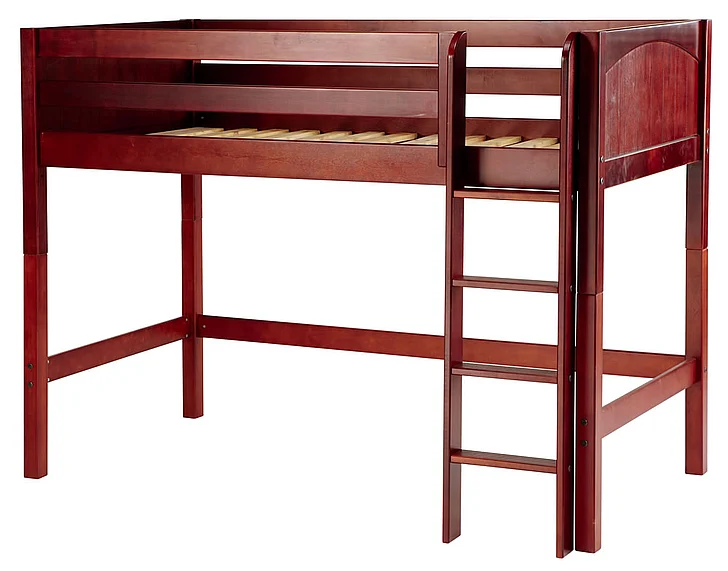 Maxtrix Bare Bone Mid Loft (Low/Low) Panel Bedroom Set in Chestnut