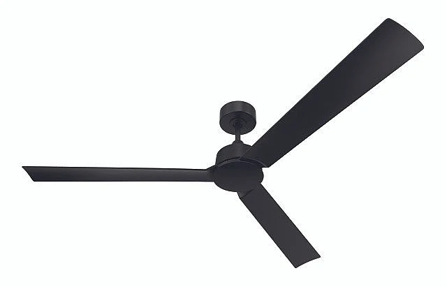 Craftmade Charming 62" 3-Blade Ceiling Fan in Flat Black w/ Flat Black Blades; Light Kit Sold Separately