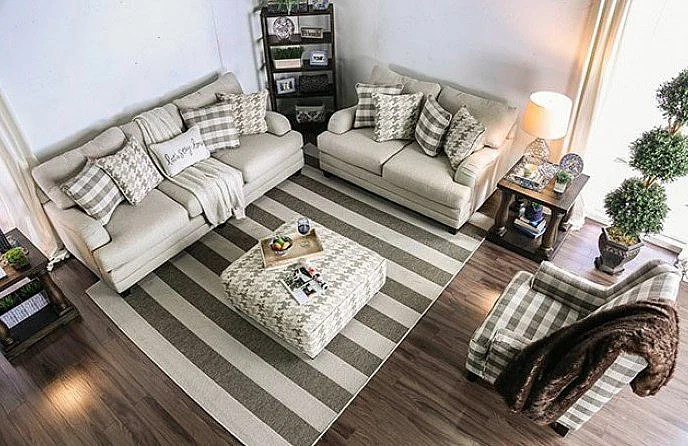 Furniture of America Christine 2pc Living Room Set in Light Gray