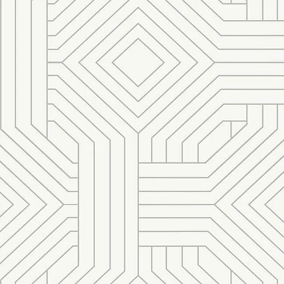 York Candice Olson Modern Artisan II D83 Diverging Diamonds Wallpaper in White CI2374 (Double Roll) FedEx/UPS