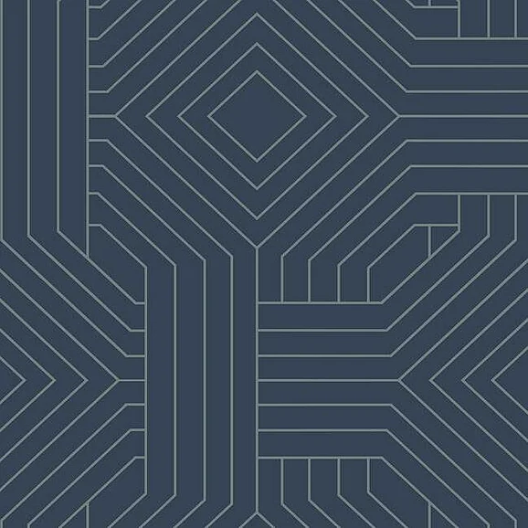 York Candice Olson Modern Artisan II D83 Diverging Diamonds Wallpaper in Navy CI2375 (Double Roll) FedEx/UPS