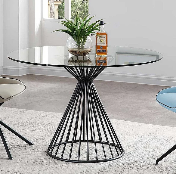 Whiteline Modern Living Cielo Dining Table in Black DT1637R CLOSEOUT
