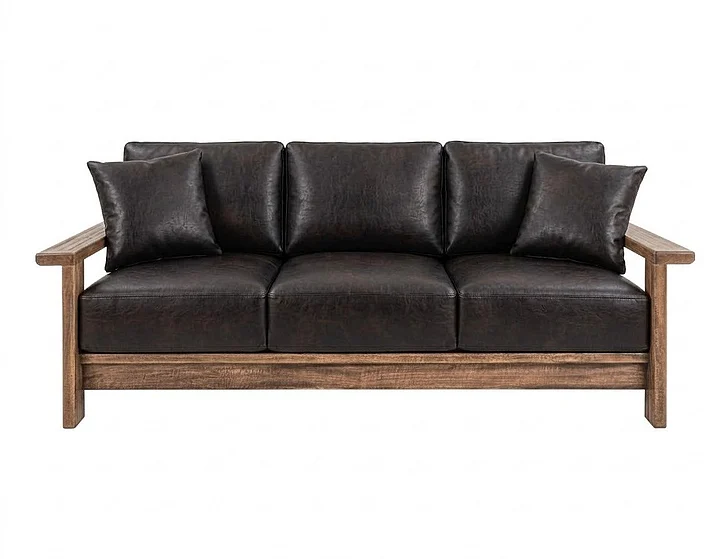 IFD Duna Sofa in Brown Faux Leather IUP531-SOF-216
