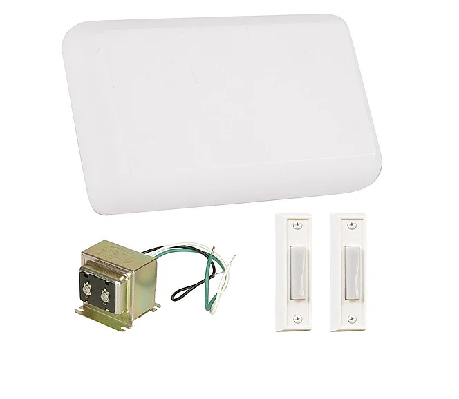 Craftmade Builder Chime Kit in White w/ 2 Illuminated White Buttons and T1630 Transformer